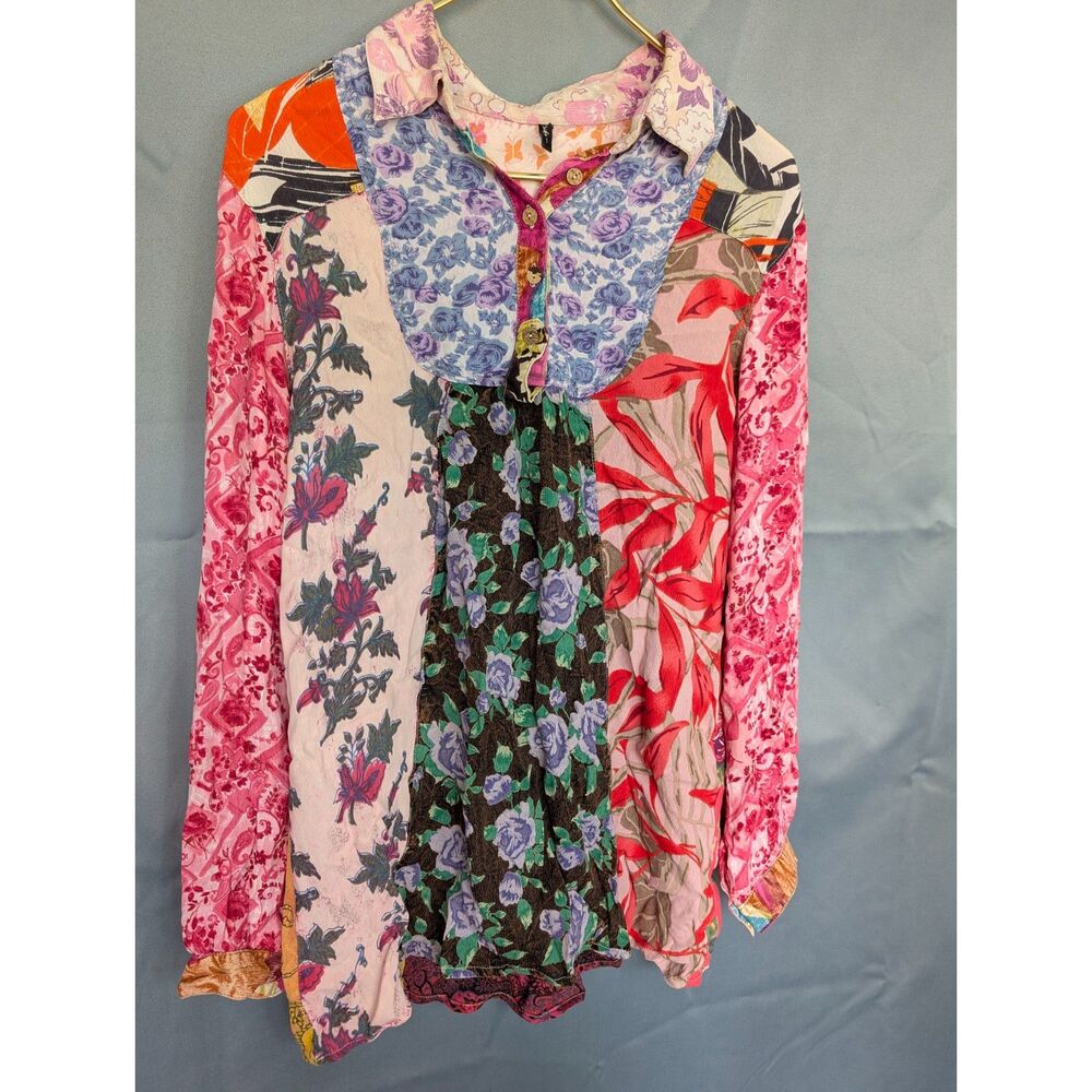 Beautiful Mixed Material Patchwork Tunic Shirt by Sacred Threads